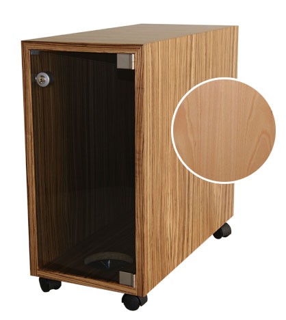 Computer Schutzgehäuse mit Echtholz Helle Buche (Ungedämpft) Furnier Computer max. BxTxH 200x500x500mm ohne Stecker